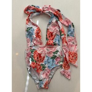 NWT Edel Qual One Piece Floral swimsuit Size S